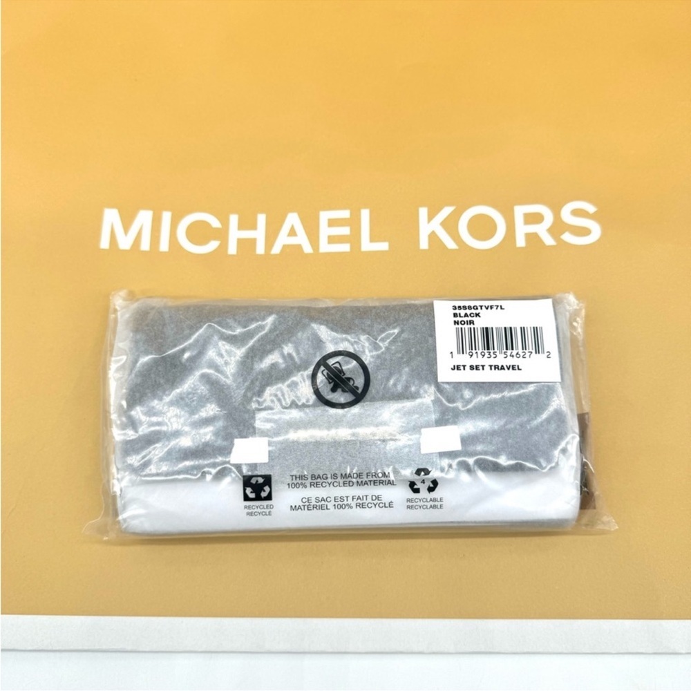 Michael Kors Trifold Wallet Leather Black/Gold - Picture 10 of 10
